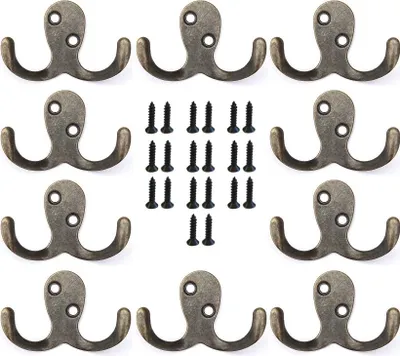 Produktbild von DanDiBo 10x Wandhaken Kleiderhaken 4,2 cm aus Metall Messing Haken Garderobenhaken