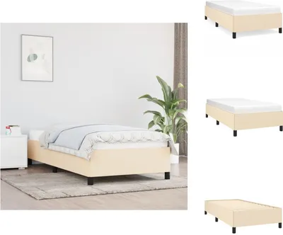 Image de vidaXL Cadre de lit Crème 90x190 cm Tissu - Lits et sommiers