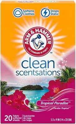 Produktbild von Arm&Hammer | Trocknertücher Clean Scentsations - Tropischer Duft - 20 Stück - Weichmacher Und Duftspender