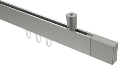 Produktbild von Interdeco Innenlaufstange / Gardinenstange mit Innenlauf Edelstahl-Optik, Typ Sonius Lox (Quader) Deckenmontage, 14x35 mm 1-läufig, 120 cm