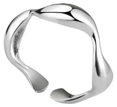 Produktbild von otolife Damen Ring Silber – Minimalistischer Verstellbarer Ring mit Elegantem Wellen Design