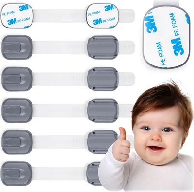 Immagine prodotto di Serratura di sicurezza per bambini per armadi Ricokids 798101, 6 pz, grigio