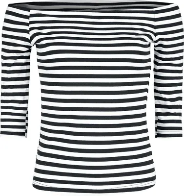 Produktbild von Fashion Victim Langarmshirt Damen Stripes Longsleeve schwarz/weiß L