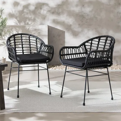 Produktbild von home24 Gartenstuhl - 2er-Set - Polyrattan / Stahl