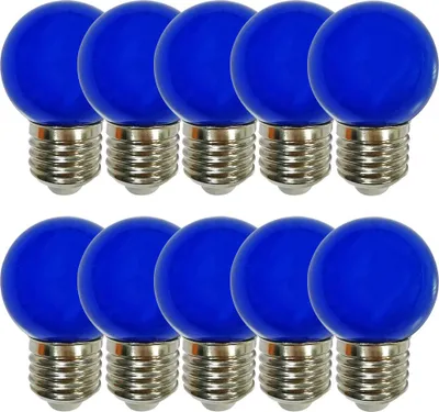 Produktbild von 10 x LED Leuchtmittel Tropfen Kugel 2W E27 360° BLAU