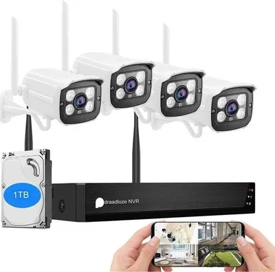 Zdjęcie produktu dla Bezprzewodowa kamera zewnętrzna – kamera bezpieczeństwa Wi-Fi do użytku na zewnątrz – bezprzewodowa kamera monitorująca do zastosowań zewnętrznych