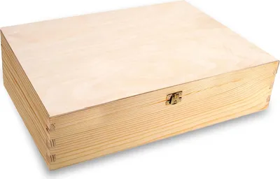 Produktbild von Unbehandelte Holzkiste - Stauraum - 1 Stück - natürliches Kiefernholz - 40 x 30 x 10 cm