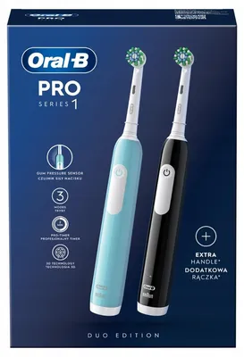 Zdjęcie produktu dla Oral-B | Electric Toothbrush | Pro Series 1 Duo | Rechargeable | For adults | Number of brush heads included 2 | Number of teeth brushing modes 3 | Blue/Black