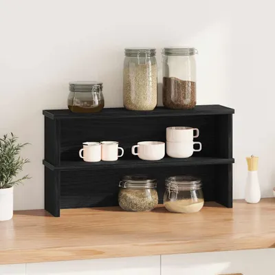 Obrázok produktu pre vidaXL Kuchynské police stohovateľné 2 ks čierne 60x15x16 cm