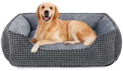 Image de Lit pour chien lavable, modèle "Fluffy", dimensions 89x63x23 cm