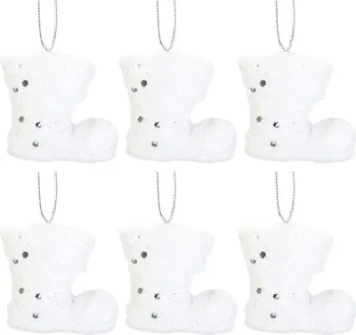 Productafbeelding van Set van 6 sneeuwlaarsjes van piepschuim, 6,5 cm