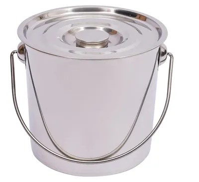 Produktbild von Edelstahl-Eimer mit Deckel, 12 Liter