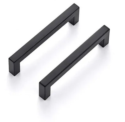 Obrázok produktu pre Sada dvoch matných čiernych úchytiek na kuchynské zásuvky – kuchynský kovanie pre zásuvky a priehradky (rozstup: 288 mm)