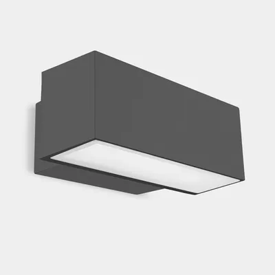 Obrázok produktu pre LED svietidlo LedsC4, vonkajšie nástenné svietidlo s dvojitou emisnou plochou, 300 mm, 4216 lúmenov, stupeň ochrany IP66, hliník, farba sivá, neutrálna biela farba svetla 4000K, ideálne pre fasády a záhrady