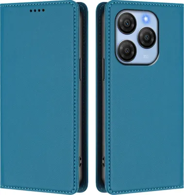 Produktbild von Handyhülle für Blackview Shark 9, Kunstleder Klapphülle Stoßfeste Magnetische Hülle mit Ständer Blau