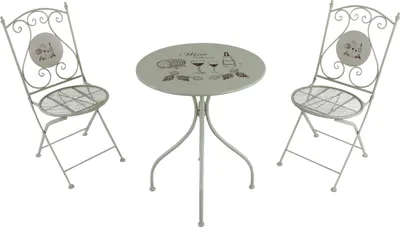 Immagine prodotto di AXI Maxime Tavolo e Sedia Bistro, 2 Sedie 1 Tavolo, Ensemble Bistro Extérieur Vino Crema - Set da giardino Bistro, Tavolo Bistro a mosaico per giardino/balcone/terrazza