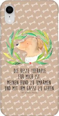 Produktbild von Mr. & Mrs. Panda Iphone XR Handyhülle Hund Blumen - Hundeglück - Geschenk, Hunde, Sprüche, Hundetherapie, Premium Kunststoff, Handy Case, Umarmen, Hundeliebe