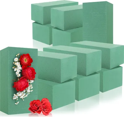 Produktbild von com-four® 12x Steckmasse für Blumengestecke - Steckschaum für Frischblumen - Steckschwamm zum Basteln für Hochzeit und Geburtstag, Blumensteckschaum, Gestecke