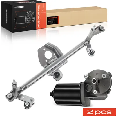 Image de Frankberg 1x moteur d'essuie-glace Moteur d'essuie-glace + 1x tringlerie d'essuie-glace avant pour Opel Combo Corsa C F08 W5L 2001-2011