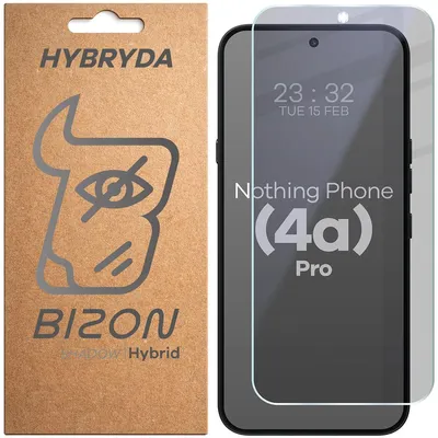Produktbild von Hybridglas mit Privatschutzfilter für Nothing Phone (4a) Pro, Bizon Hybrid Shadow, Matt