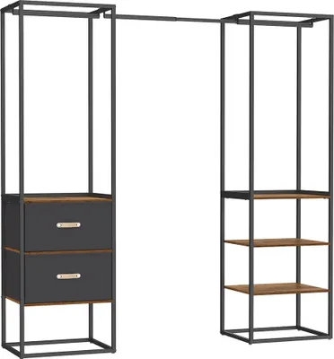 Produktbild von Kleiderständer mit 2 Schubladen und 4 Ablagen, vintagebraun