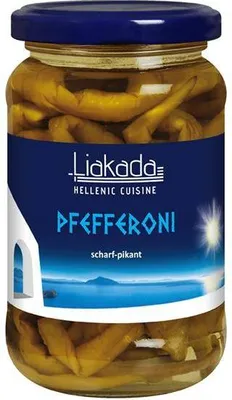 Produktbild von Liakada Pfefferoni scharf-pikant 155 G Glas  Scharf-pikant Glutenfrei Laktosefrei