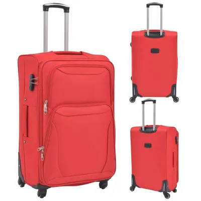 Immagine prodotto di vidaXL Set di valigie morbide da 3 pezzi rosso