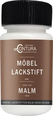 Produktbild von Contura 50ml. Möbel Lackstift passend für MALM Weiß Regal Reparaturstift Lackfarbe