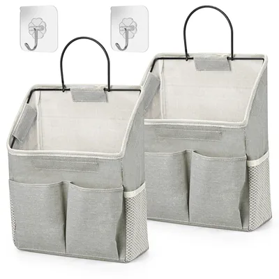 Produktbild von Hängende Aufbewahrungsorganizer, wasserdichte Wandtaschen, faltbarer Wäschekorb mit Fächern (grau)