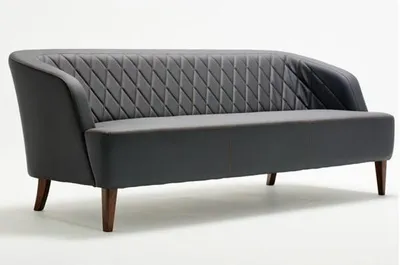 Productafbeelding van Bank, 3-zits, leer, hout, modern, gestoffeerde bank, design, luxe