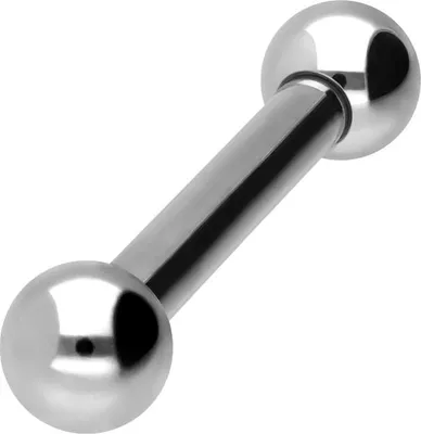 Produktbild von Zungenpiercing, Intim-Piercing Titan Barbell Silber Stablänge: 16mm + Stabstärke: 3mm + Kugelgröße: 6mm