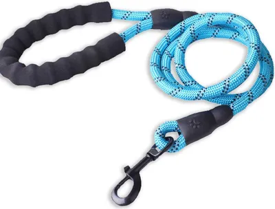 Produktbild von Monkimau Hundeleine mit reflektierenden Streifen (1,5m) - aus Nylon - für große Hunde - hellblau