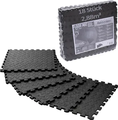 Produktbild von BURI Bodenmatten-Set 6-48-teilig (0,96-7,68m²) 40x40 cm EVA Schaumstoff Grasmuster rutschfest wasserdicht geruchslos Puzzle Bodenfliesen Spielmatte Fitness Yoga Kinder Outdoor, Variante:18-teilig (2,88m²)