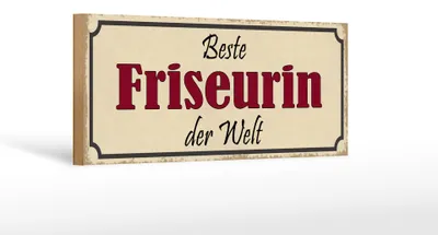 Produktbild von Holzschild Spruch 27x10cm beste Friseurin der Welt