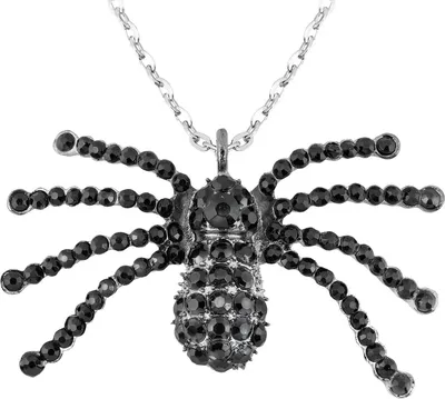 Produktbild von WIDMANN S.R.L. Halskette mit Spinne Strass Anhänger, schwarz