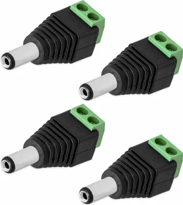 Produktbild von 4x DC Stecker Hohlstecker 2,1 mm x 5,5 mm Adapter Terminal Block Netzteil Schraubbar
