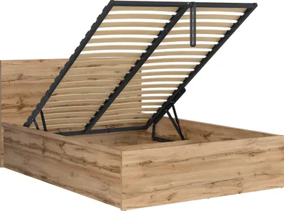 Produktbild von Bett mit Bettkasten 140x200cm Holzoptik