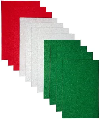Immagine prodotto di Fogli di feltro colorato, 17x29 cm, set da 11 pezzi, colori natalizi