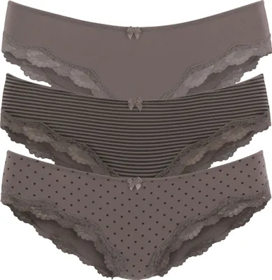 Produktbild von LASCANA Slip taupe-gepunktet, gestreift, uni Größe 36/38