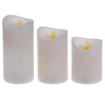 Obrázok produktu pre Sada troch LED sviečok s diaľkovým ovládaním biela