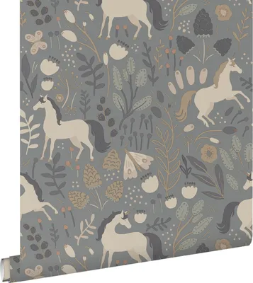 Immagine prodotto di ESTAhome carta da parati unicorni blu grigrio 50 x 900 cm