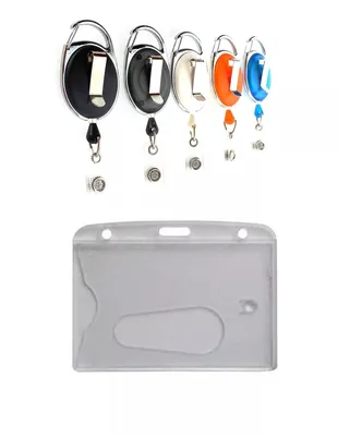 Produktbild von 1x Ausweisset Ausweisjojo Jojo Lila Transparent GÜRTELCLIP Kartenhülle Ausweishülle Daumenschub