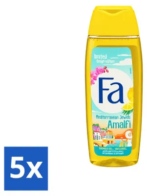 Zdjęcie produktu dla 5 sztuk żelu pod prysznic Fa Mediterranean Jewels Amalfi - Orchidee & Citrus - 250 ml - zestaw ekonomiczny
