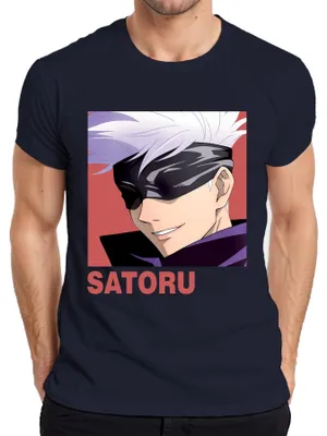 Produktbild von Satoru Gojo Jujutsu Kaisen Augenbinde Anime Ästhetik Fan Geschenk Herren T-Shirt, Navy, M