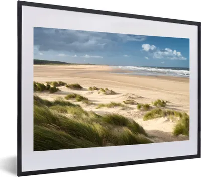Produktbild von MuchoWow® MuchoWow® Gerahmtes Poster Sand - Düne - Meer 60x40 cm - Poster mit zchwarzem Bilderrahmen - Schlafzimmer - Plakat in Rahmen - Drucken
