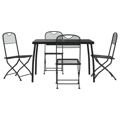 Produktbild von vidaXL 5-tlg. Garten-Essgruppe Anthrazit Streckgitter