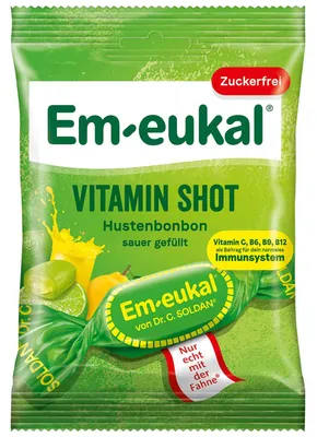 Immagine prodotto di Em-eukal Vitamin-Shot caramelle alla frutta ripiene senza zucchero 75g