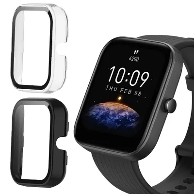 Productafbeelding van Beschermhoes met gehard glas screenprotector voor Bip 3 en Bip 3 Pro, 360° bescherming, zwart