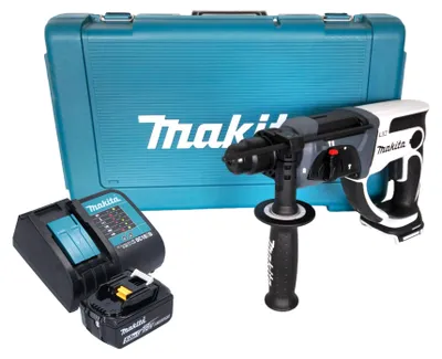 Immagine prodotto di Makita DHR 202 ST1W Trapano a percussione a batteria 18 V 20 mm 2,0 J bianco + 1x batteria ricaricabile 5,0 Ah + caricabatterie + custodia