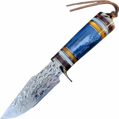 Produktbild von Damast Outdoor-Messer LK-39491 - Blau/Multi KP39491